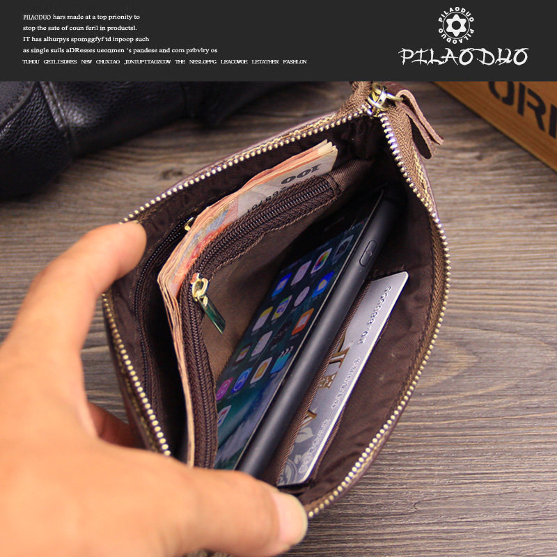 pilaoduo印花帆布+头层牛皮零钱包 pilaoduo箱包钱包