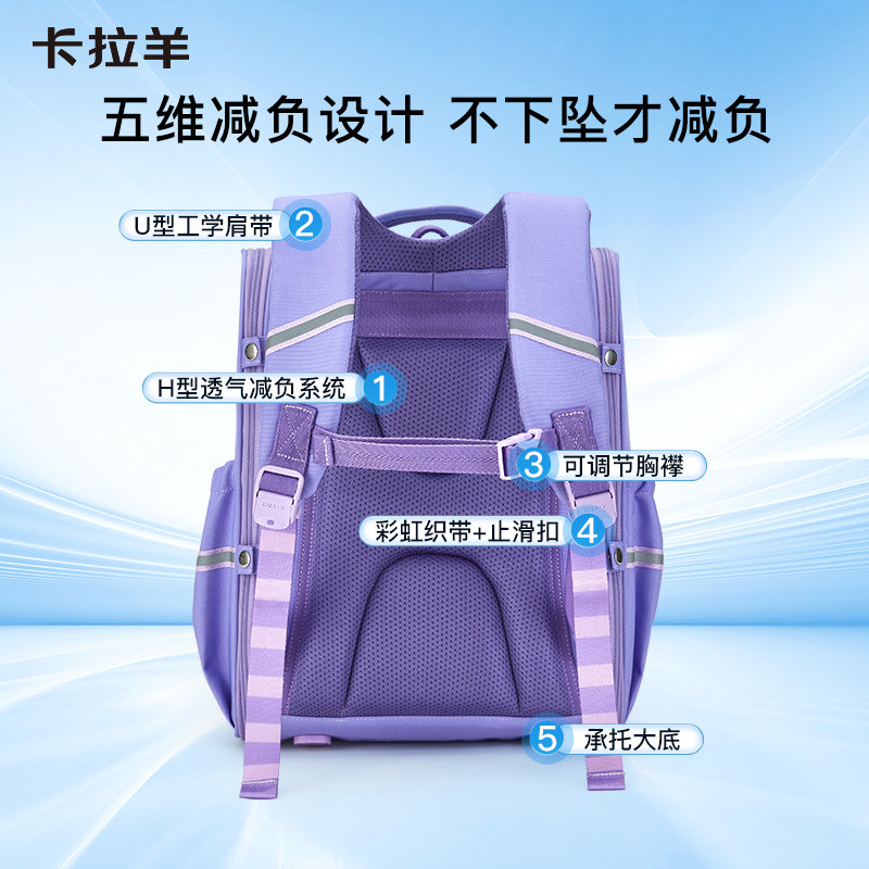 卡拉羊1-6年级大嘴小学生女双肩包 卡拉羊双肩背包