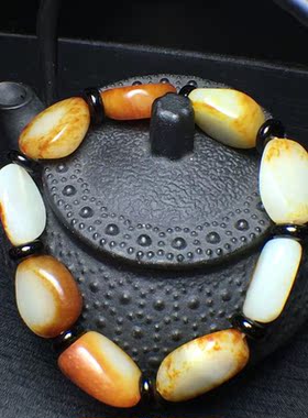 天然随型和田玉手链手串男女