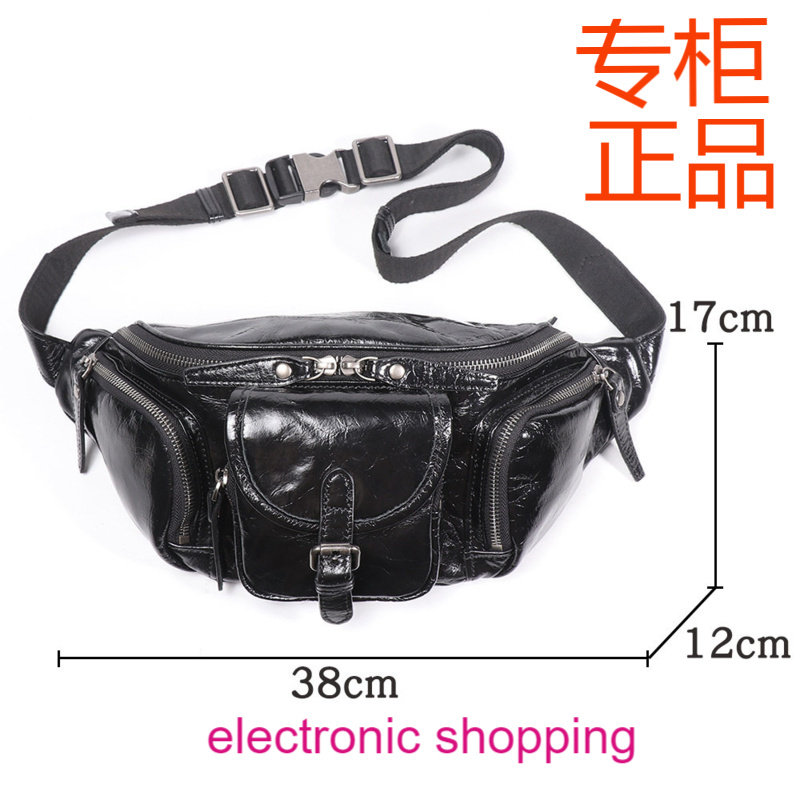 骆嘉头层牛皮iPadmini腰包真皮户外休闲胸包多功能机车斜挎包男士,淘宝优惠券,粉丝福利购,淘宝优惠卷