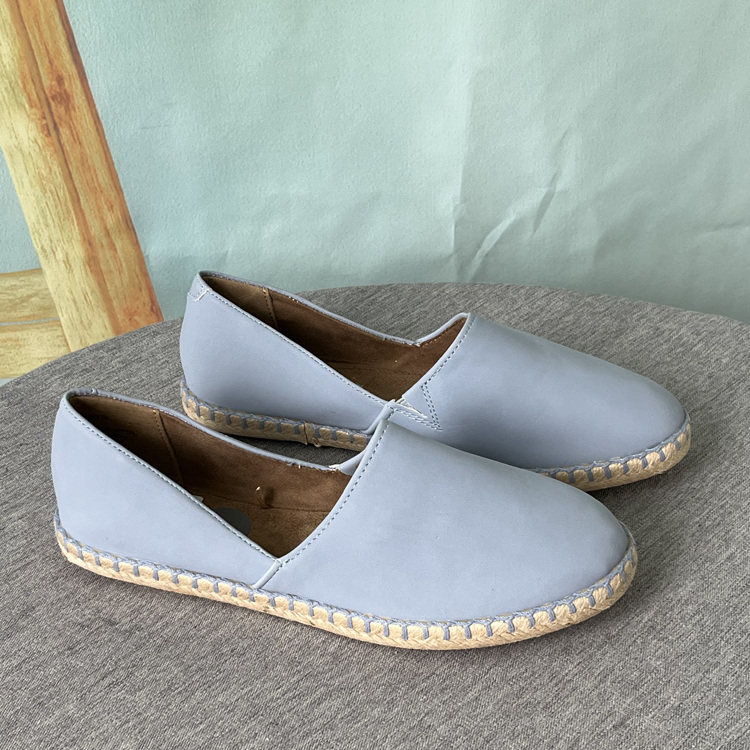 欧美外贸出口女渔夫鞋复古麻边一脚蹬平底懒人鞋时尚百搭大码单鞋,淘宝优惠券,粉丝福利购,淘宝优惠卷