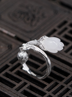 白玉兰花复古风小众礼物手饰品