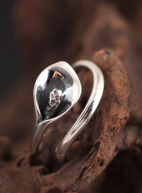 复古风纯银手饰品做旧韩版戒指环