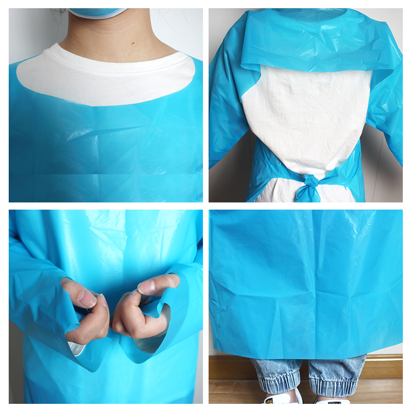 Disposable sleeve apron CPE robe thumb mouth cleaning raincoat hairdressing isolation protective clothing waterproof clothing