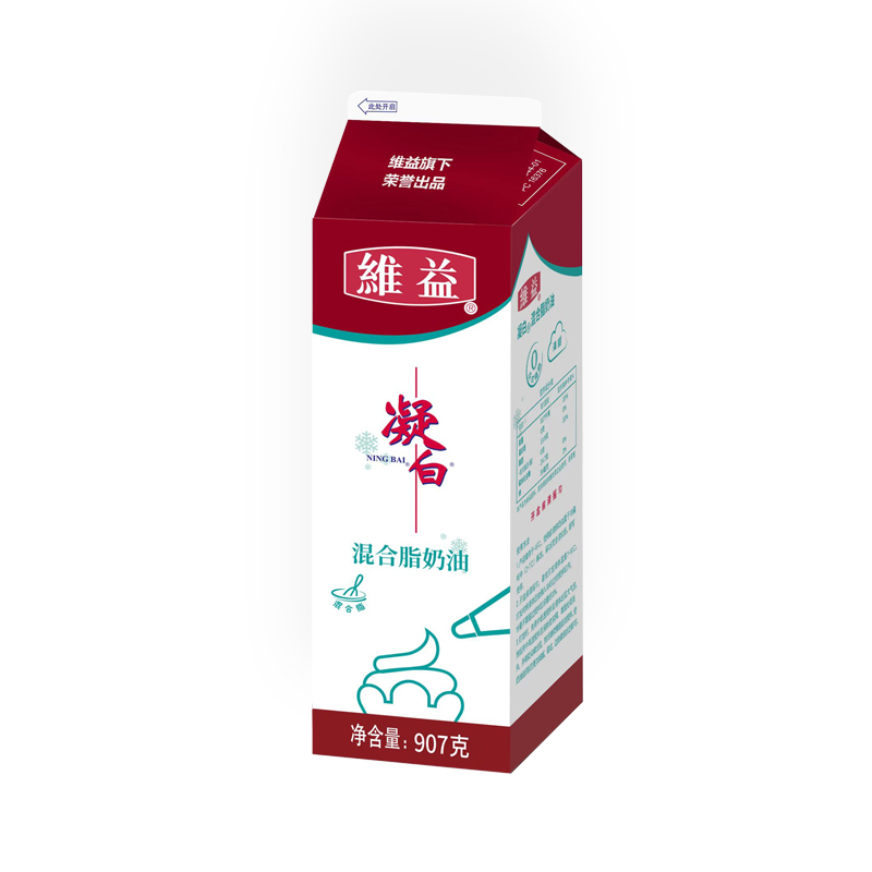 维益凝白含乳脂混合脂动植物混合奶油易打发稳定性好蛋糕裱花包-图0