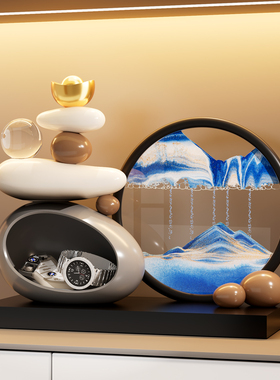 时来运转流沙画摆件客厅轻奢高档电视柜酒柜装饰新房乔迁新居礼物