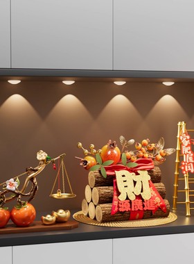 柿柿事事如意柿子摆件客厅入户玄关装饰新房乔迁之喜入宅礼物全套