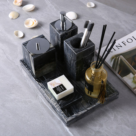 European Style Model Room Marble Bathroom Set Wash Kit Bathroom Bathroom Supplies Sink Tray Decoration