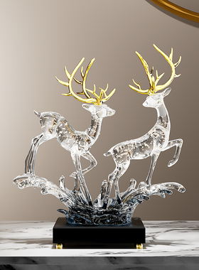风生水起招财鹿摆件轻奢高档客厅玄关电视柜酒柜装饰乔迁新居礼物