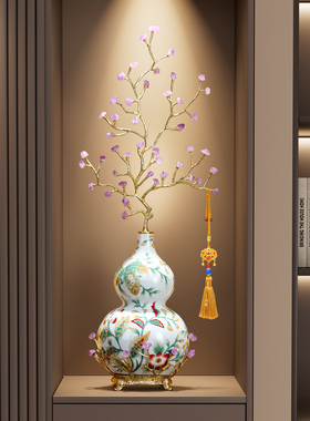 繁花似锦葫芦摆件客厅招财高档装饰壁龛玄关造景搬家乔迁新居礼物