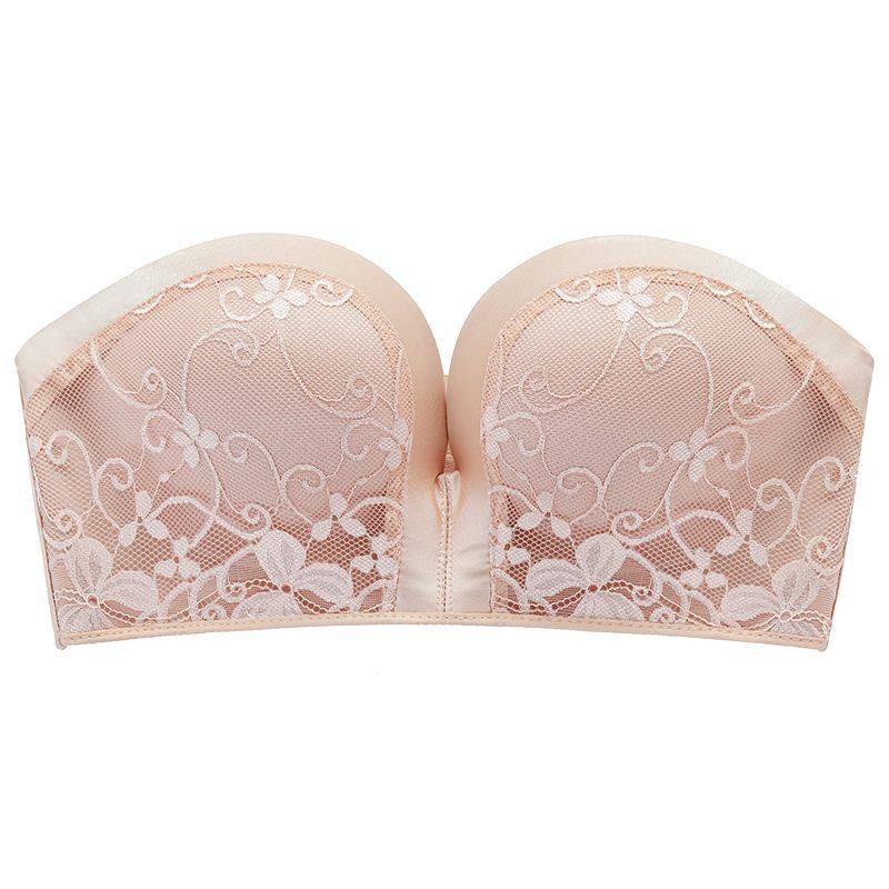 无肩带文胸无带婚纱内衣女聚拢防滑上托无钢圈小胸夏加厚抹胸薄款,淘宝优惠券,粉丝福利购,淘宝优惠卷