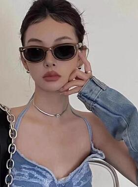 橄榄绿猫眼显小脸遮阳墨镜