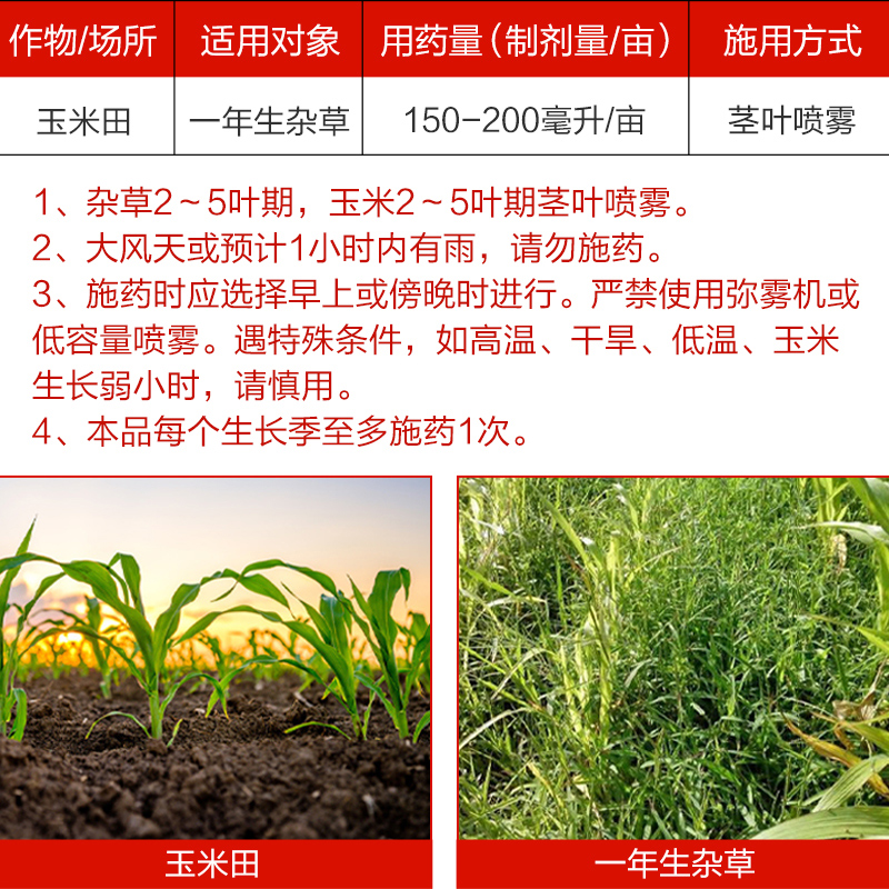 玉米苗后除草剂安苞全型3连袋杀草封地一季谷无草烟嘧磺隆全杂草-图2