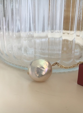 天然淡水炫彩纽扣巴洛克异形珍珠