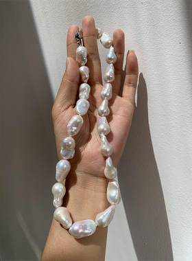 天然巴洛克珍珠项链锁骨链