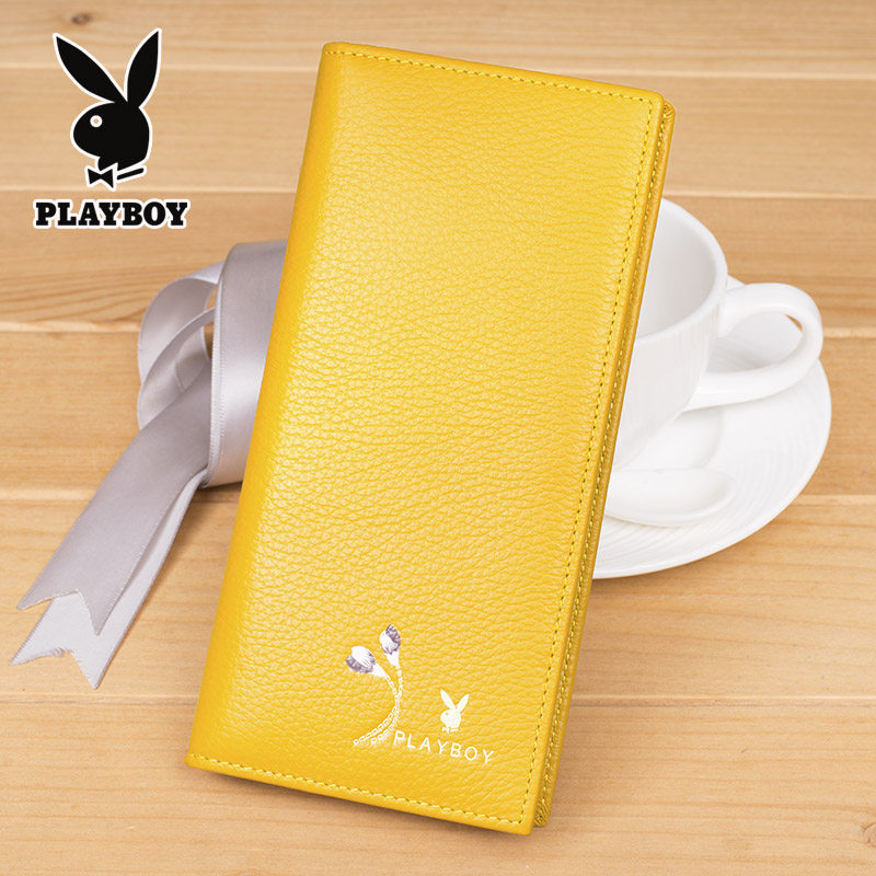 花花公子女士长款软牛皮真皮钱夹 多佩雅箱包钱包