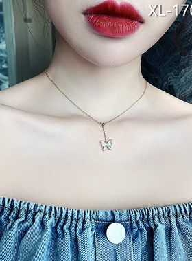 【真金电镀】蝴蝶项链女14k保色金蝴蝶锁骨链ins百搭轻奢小众简约