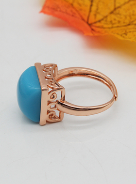 玫瑰金色正方形戒指空托