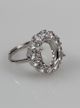 925纯银戒托满圈钻女戒指1110