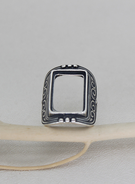 纯银复古尼泊尔藏族戒指空托