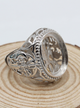 纯银十字金刚杵戒指空托