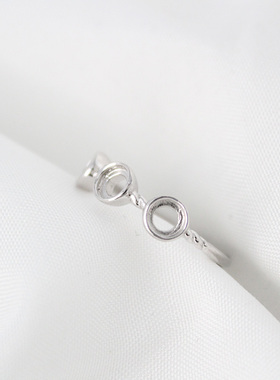 女925纯银小清新戒指空托