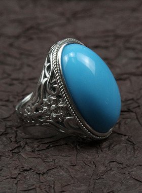 纯银六字真言戒指空托