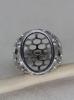 纯银男士戒指空托