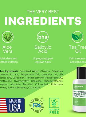 LAVO Tea Tree Gel w/Salicylic Acid Ingrown Hair Treatment