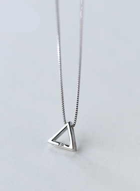 LiuLiu极简风925纯银三角锁骨链