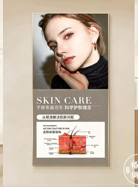 皮肤管理剖面分析图美容院挂画