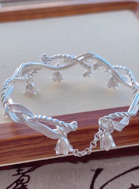 古风铃兰花手镯轻奢精致小众手链女气质百搭闺蜜手串高级感手饰品