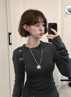 多巴胺彩色锆石星星项链女甜酷辣妹风长款毛衣链百搭时尚小众配饰