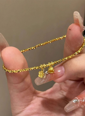 复古金色串珠铃兰花朵手链女高级感新中式轻奢手串小众设计配饰品