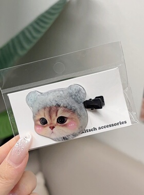 宁艺卓同款韩国可爱帽子小猫发夹