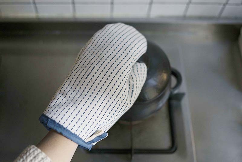 朴房 加厚好看的棉麻微波炉手套 烤箱隔热垫  防烫手套 烘焙 单只