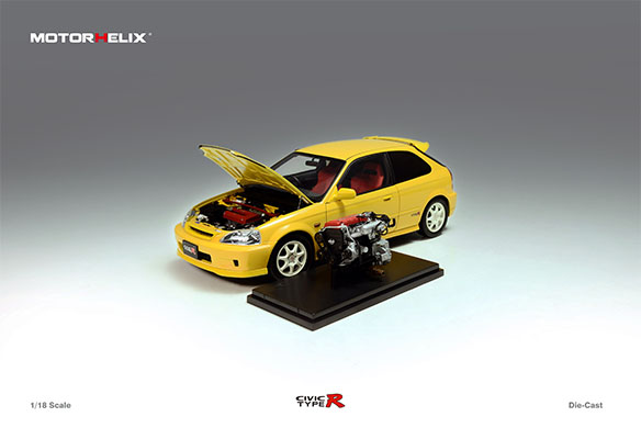 MH 1:18本田思域EK9 Honda Civic Type R全开门合金仿真汽车模型-图3