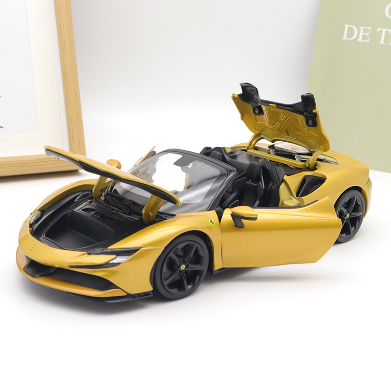 比美高 1:18法拉利 LaFerrari SF90跑车仿真合金汽车模型收藏礼品-图0