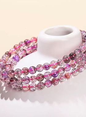 超七水晶手链多圈女男黑金