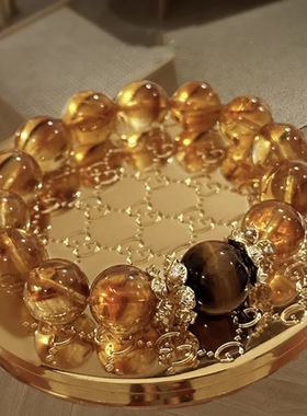 天然黄水晶招财转运手链礼物