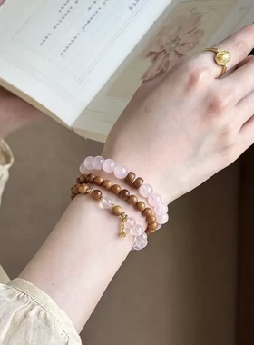 樱时莫粉水晶招桃花手链