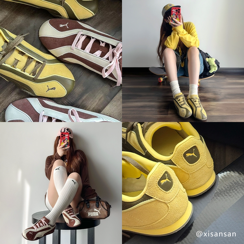 BELLA薄底鞋经典复古美拉德风撞色运动鞋女PUMA彪马休闲鞋404709 - 图3