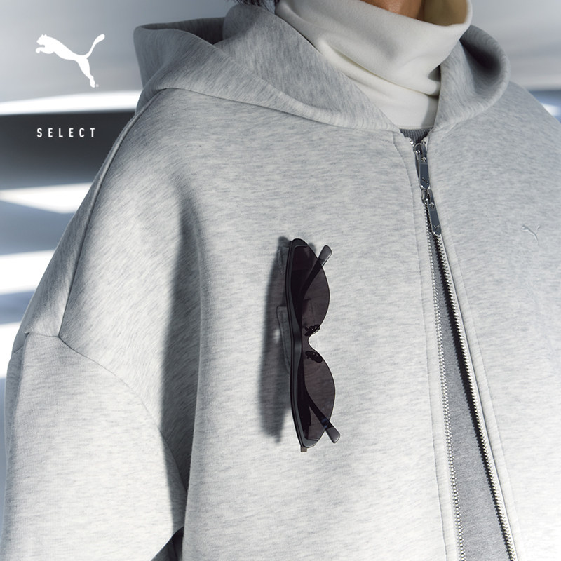 灰色双拉链弹性针织外套男女同款PUMA彪马官方冬季运动夹克633465,淘宝优惠券,粉丝福利购,淘宝优惠卷