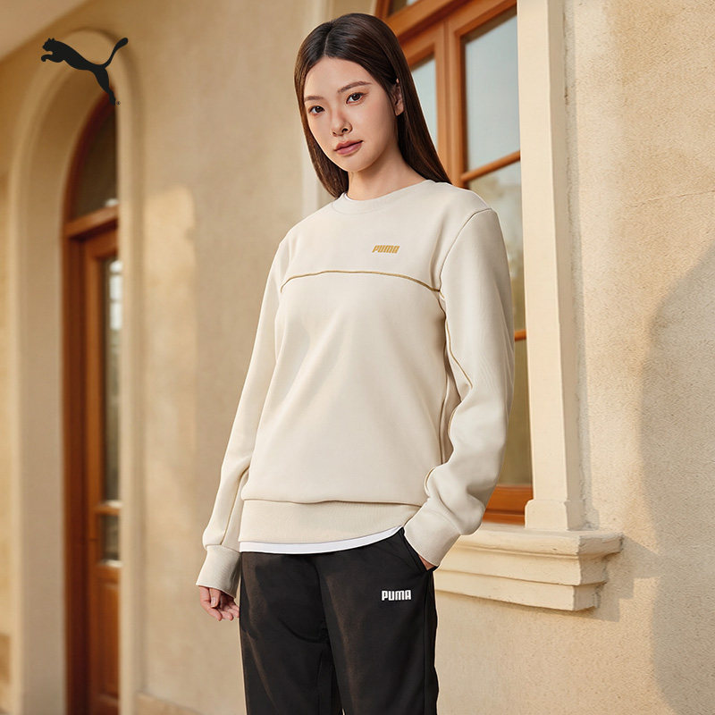 加绒保暖圆领长袖运动卫衣男PUMA彪马官方冬季白色加厚上衣692907,淘宝优惠券,粉丝福利购,淘宝优惠卷