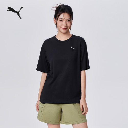吸湿速干宽松黑色运动短袖T恤女PUMA彪马官方夏季健身上衣 689514 - 图2