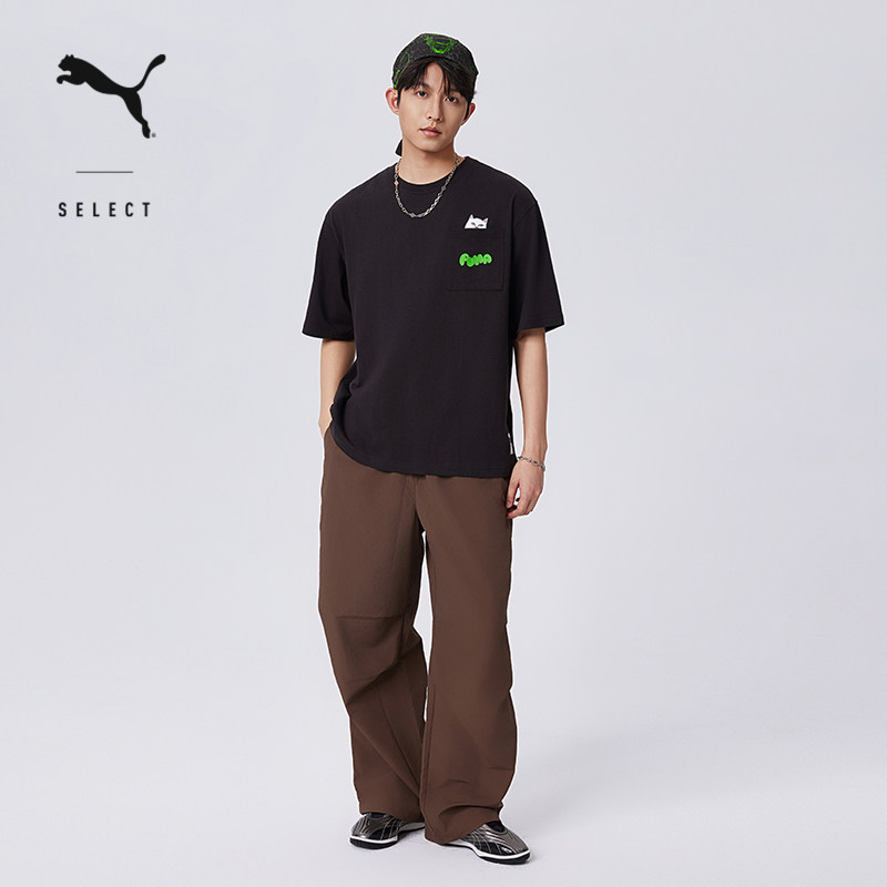 RIPNDIP联名|美拉德宽松短袖T恤男PUMA彪马猫咪运动上衣633779,淘宝优惠券,粉丝福利购,淘宝优惠卷