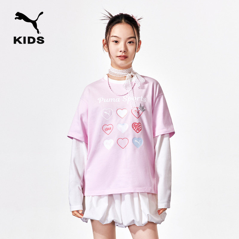纯棉宽松休闲假两件长袖T恤女童PUMA彪马新款秋季运动上衣 950541,淘宝优惠券,粉丝福利购,淘宝优惠卷