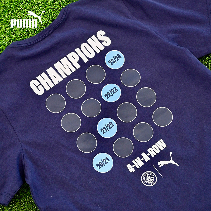 PUMA彪马官方 曼城英超四冠王纪念T恤MCFC CHAMPION TEE 783466 - 图0