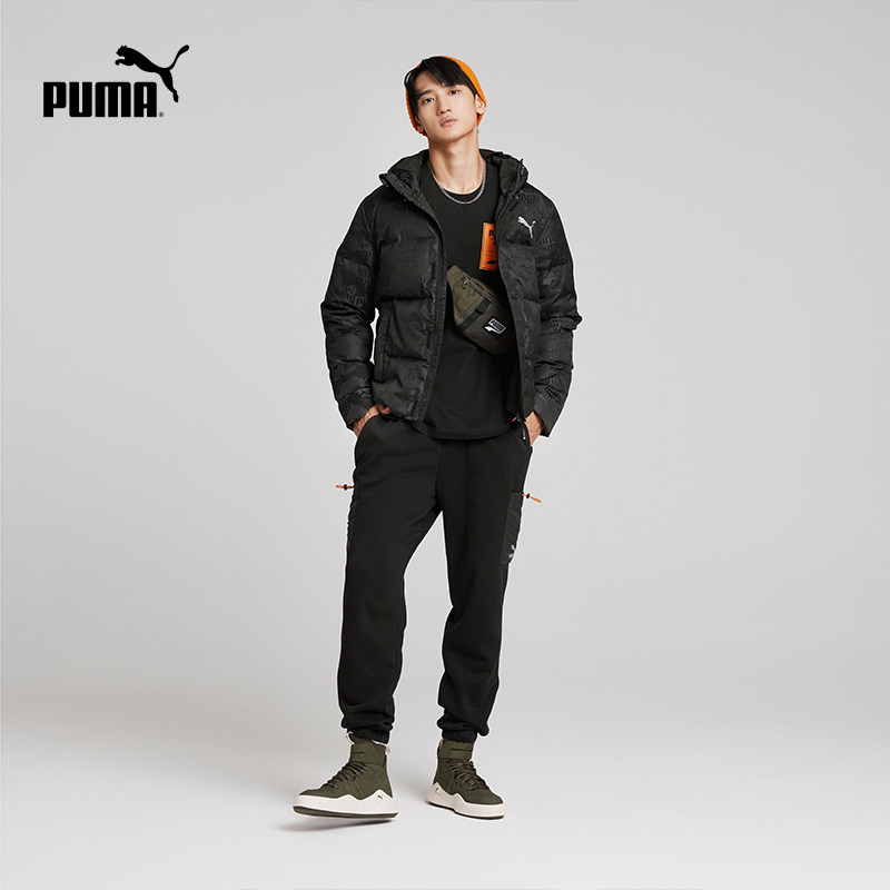 puma官方男款迷彩印花保暖连帽 PUMA运动羽绒服