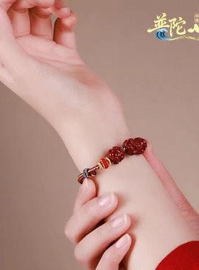 2026年属马鼠牛兔鸡三合本命年红绳手链朱砂手串手工编织太岁手绳